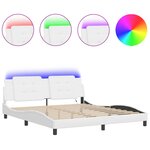 vidaXL Cadre de lit avec lumières LED noir 180x200 cm similicuir