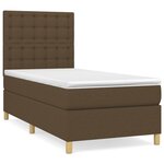 vidaXL Sommier à lattes de lit avec matelas Marron foncé 100x200 cm
