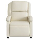 vidaXL Fauteuil de massage inclinable électrique crème similicuir