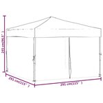 vidaXL Tente de réception pliable avec parois Anthracite 3x3 m