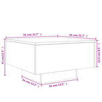 vidaXL Table basse avec lumières LED chêne marron 55x55x31 cm