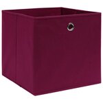 vidaXL Boîtes de rangement 10 Pièces Rouge foncé 32x32x32 cm Tissu