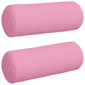 vidaXL Coussins d'accent 2 Pièces Rose Ø 25 x 70 cm tissu