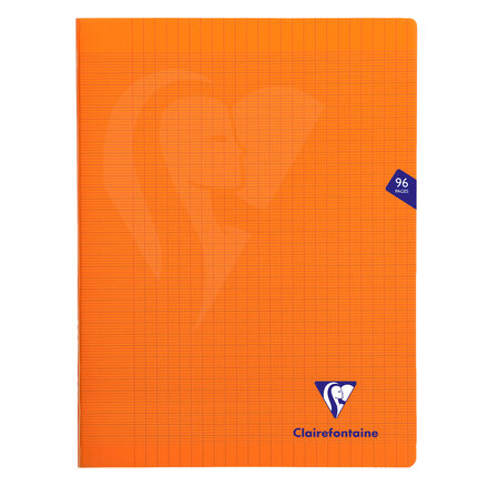 Cahier MIMESYS Piqué Polypro 24 x 32 cm 96 pages 90g Séyès Orange CLAIREFONTAINE