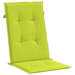 vidaXL Coussins de chaise de jardin à dossier haut lot de 6 vert vif