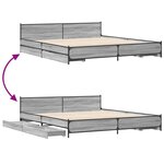 vidaXL Cadre de lit et tiroirs sonoma gris 200x200cm bois d'ingénierie
