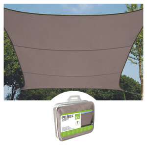 Perel Voile d'ombrage  hydrofuge  5 x 5 m  160 g/m²  polyester  carré  taupe