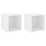 vidaXL Armoires murales 2 Pièces Blanc 37x37x37 cm Aggloméré