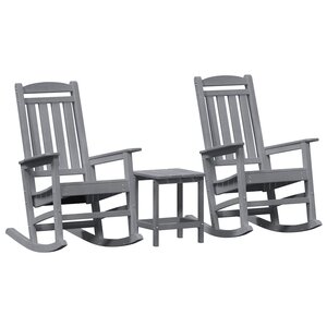 vidaXL Chaise Berçante de Jardin 3 Pièces Gris clair 38 x 38 x 46 cm