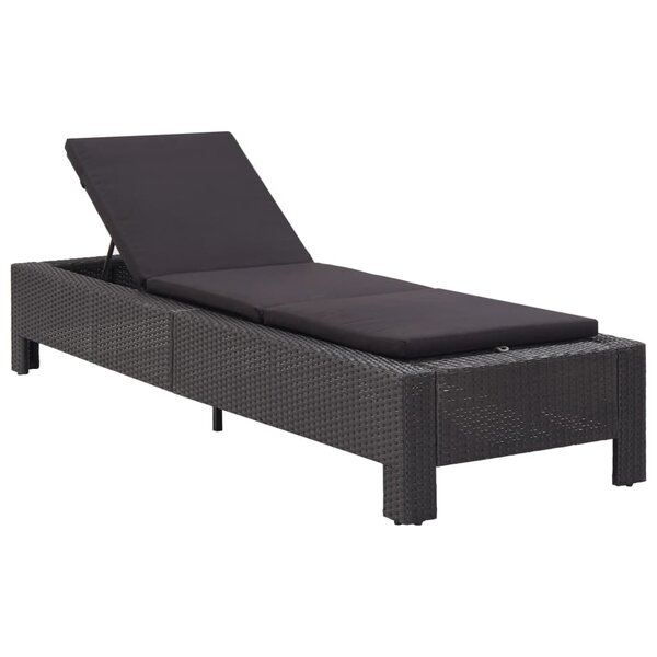 vidaXL Transat avec coussin Noir Résine tressée