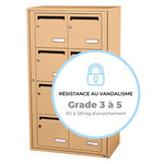 Bloc collectif leabox.com  2x4  grade 3  simple face  Intérieur  fixation murale  Beige RAL 1001 finition brillante