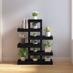vidaXL Support à plantes Noir 85x25x109 5 cm Bois massif de pin