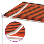 vidaXL Auvent manuel rétractable avec LED 450x300 cm Orange et marron