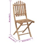 vidaXL Chaises pliables de jardin lot de 2 avec coussins Bambou