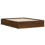 vidaXL Cadre de lit et tiroirs chêne marron 140x190 cm bois ingénierie