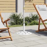 vidaXL Socle de parasol Blanc 12 kg 48 cm Fonte