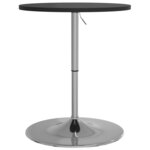 vidaXL Table de bar noir 60x60x90 cm bois d'ingénierie et acier chromé
