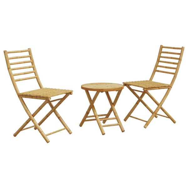 vidaXL Ensemble de bistro 3 Pièces bambou