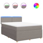 vidaXL Sommier à lattes de lit avec matelas Taupe 140x200 cm Tissu