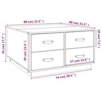 vidaXL Table basse Blanc 80x80x45 cm Bois massif de pin