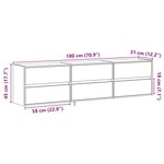 vidaXL Meuble TV mural avec LED blanc 180x31x45 cm