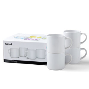 Cricut 4 Mugs Empilables Ceramique Blanc 300 ml