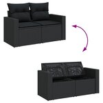 vidaXL Salon de jardin 9 Pièces avec coussins noir résine tressée