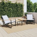 vidaXL Chaises de jardin avec coussins lot de 2 noir acier
