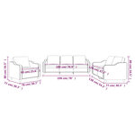 vidaXL Ensemble de canapés 3 Pièces avec coussins Rouge bordeaux Tissu
