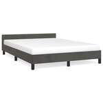 vidaXL Cadre de lit avec tête de lit Gris foncé 140x200 cm Velours