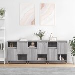 vidaXL Buffets 3 Pièces Sonoma gris Bois d'ingénierie