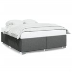 vidaXL Cadre de lit sans matelas gris foncé 180x200 cm tissu