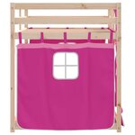 vidaXL Lit superposé avec rideaux rose 80x200 cm bois pin massif