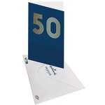 Carte D'anniversaire 50 Ans En Or - Bleu Foncé - A Message - Pour Homme Et Femme - 11 5 X 17 Cm - Draeger paris