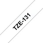 Ruban compatible Brother TZe131 - Texte noir sur fond transparent - Largeur 12 mm x 8 mètres