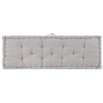 vidaXL Coussin de plancher de palette Coton 120x40x7 cm Gris