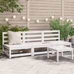 vidaXL Canapés de jardin sans accoudoirs 3 Pièces blanc bois pin massif