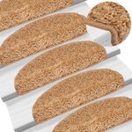 vidaXL Tapis d'escalier 15 Pièces beige 65x21x4 cm