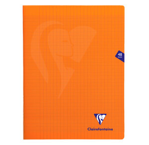 Cahier MIMESYS Piqué Polypro 24 x 32 cm 48 pages 90g Séyès Orange CLAIREFONTAINE