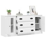 vidaXL Buffets 3 Pièces Blanc Bois d'ingénierie