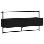 vidaXL Meuble TV mural noir 100 5x30x51 cm bois d'ingénierie