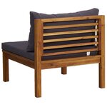 vidaXL Salon de jardin 2 Pièces avec coussins gris foncé Bois d'acacia