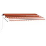 vidaXL Auvent manuel rétractable avec LED 400x350 cm Orange et marron