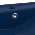 vidaXL Lavabo avec trou de robinet Bleu foncé mat 60x46 cm Céramique