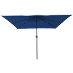 parasol de jardin carré vidaXL 295x245 cm bleu azur