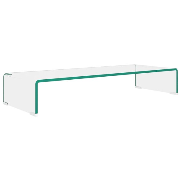vidaXL Meuble TV/pour moniteur 80x30x13 cm verre transparent