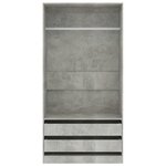 vidaXL Garde-robe Gris béton 100x50x200 cm Bois d'ingénierie