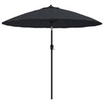 vidaXL Parasol d'extérieur avec mât en aluminium 270 cm Noir