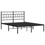 vidaXL Cadre de lit métal avec tête de lit noir 120x190 cm