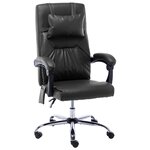 Chaise fauteuil siège de bureau informatique étude de massage similicuir noir 02_0024020